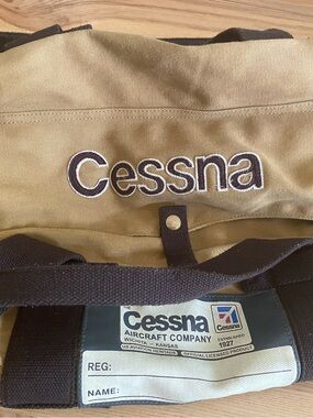 Cessna Men's Tan Canvas Duffel Bag